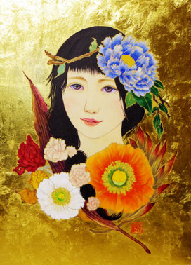 「華娘」日本画　F4