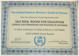 UNWG certificate / UNWG Urkunde / UN women support / UN Frauen helfen