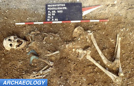 Skeleton from Bronze Age Europe archaeology dig