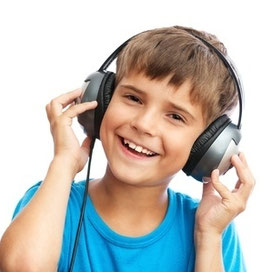 Child with headphones therapeutic listening