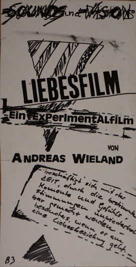 Plakat zu "Liebesfilm" von Annette Begerow 1983 (entstanden während eines Praktikums bei Wertheim am Kurfürstendamm/ Dekorationsabteilung)