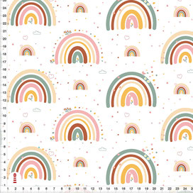 Bio-Stoff Regenbogen Kinderzimmer Mädchen aus Bio-Baumwolle - alle Farben möglich