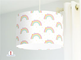 Lampenschirm Kinderzimmer Regenbogen in Pastell aus Bio-Baumwolle - alle Farben möglich