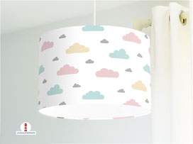 Wolken Lampe für Kinderzimmer aus BIO Baumwolle - alle Farben selber gestalten möglich - Handarbeit - Jasmundson - Germany