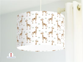 Lampe Kinderzimmer Giraffe Safari Baby aus BIO Baumwolle - alle Farben selber gestalten möglich - Handarbeit - Jasmundson - Germany