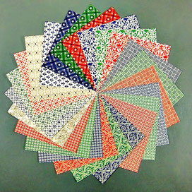 Origami Papier Set - verschiedene Carta Varese Blätter 15x15 cm