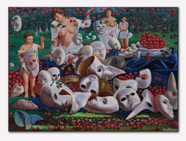 Kaikaoss, In the Garden, oil on canvas, 60×80 cm
