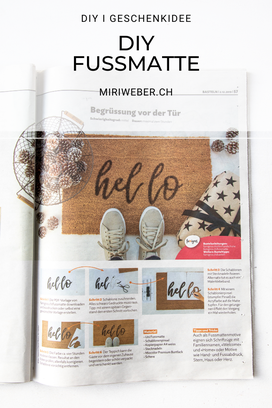 DIY FUSSMATTE, selber machen, selber beschriften, handlettering, hello, Bastelidee, Content Creation, Kreativblog Schweiz, DIY Blog Schweiz, DIY Bloggerin, Famigros basteln, Bastelanleitung, Basteln mit Kindern, einfach, Vorlage, Fussmatte