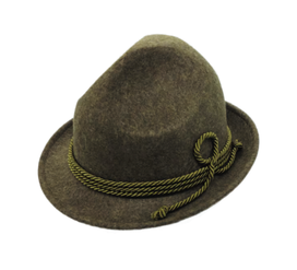 Kinder Dreispitzhut, Bergsteigerhut, Jagdhut in olive-grün