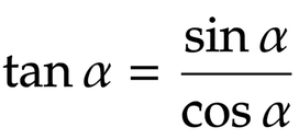 TANの三角関数の相互関係