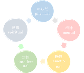 からだ　精神　感性　知性　意識の図