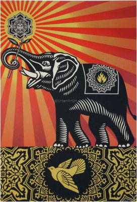 Shepard Fairey Elephant Peace 2009