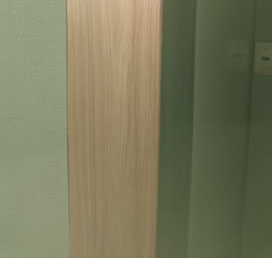 桧 板目 シール付単板 実用例