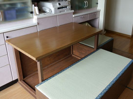 ゴム集成材 自作キッチンテーブル
