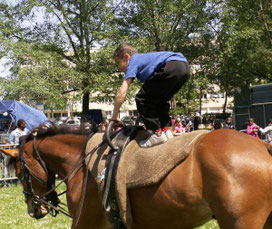 Les enfants ont pu monter à poney ou s'essayer à des acrobaties équestres.