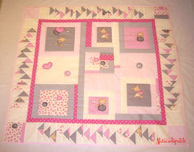 Patchwork créateur bébé rose gris abracadapatch