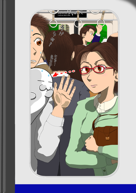 鉄道帰宅ラッシュイラスト