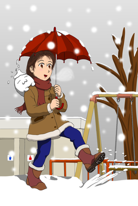 雪遊びイラスト