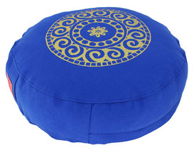 Meditationskissen rund h 10 cm blau mandala