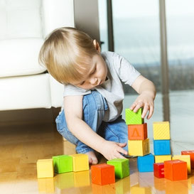 Child stacking blocks Floortime