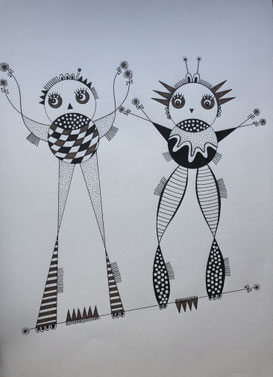 Dessin encre de Chine et feutre - Artiste peintre Nantes