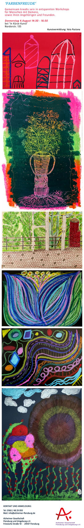 Vaia Paziana, Alzheimer Gesellschaft, Farbenfreude, Kreativ Workshop, In Kuerze Kunst, Flensburg