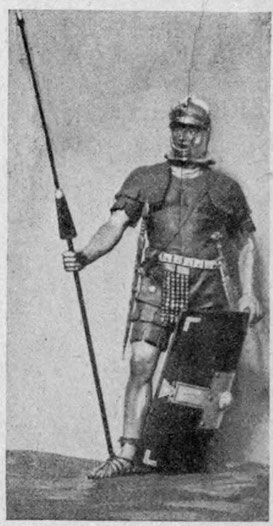 Legionssoldat in voller Ausrüstung.
