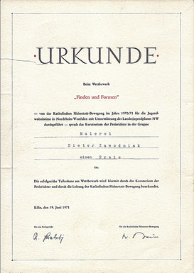 Urkunde - Köln 1970/71