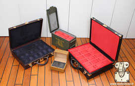 Aménagement de valise  Personnalisation d'intérieurs de valises anciennes pour répondre à vos besoins spécifiques : montres, bijoux, etc.