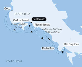 Routenkarte der e Bellot von Puntarenas nach Puntarenas