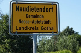Ortsschild Neudietendorf Thüringen