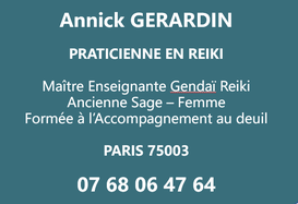 Reiki Paris 75003 - Annick Gérardin Praticienne en Gendai Reiki