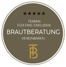 Goldener Button zur Brautberatung bei Brautmoden Tegernsee