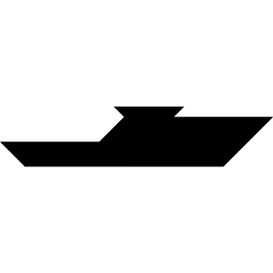 Tangram puzzle 260 : Patrol boat - Visit http://www.tangram-channel.com/ to see the solution to this Tangram