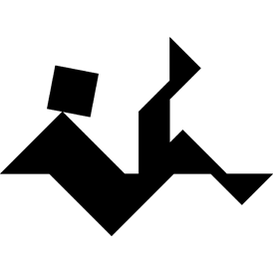 Tangram puzzle 157 : Man falling - Visit http://www.tangram-channel.com/ to see the solution to this Tangram