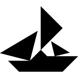 Tangram puzzle 224 : Ship - Visit http://www.tangram-channel.com/ to see the solution to this Tangram