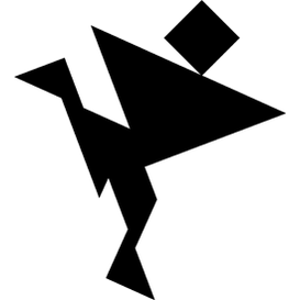 Tangram puzzle 263 : Gymnast - Visit http://www.tangram-channel.com/ to see the solution to this Tangram