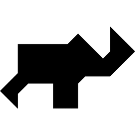 Tangram puzzle 270 : Elephant - Visit http://www.tangram-channel.com/ to see the solution to this Tangram