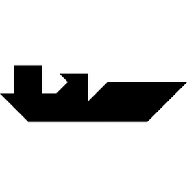 Tangram puzzle 177 : Destroyer - Visit http://www.tangram-channel.com/ to see the solution to this Tangram