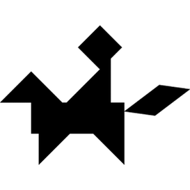 Tangram puzzle 161 : Horse rider - Visit http://www.tangram-channel.com/ to see the solution to this Tangram