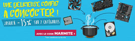 Promo sur les composants jusqu'au 27 août 2017 ! Code : MARMITE Par ici : http://www.ldlc.com/n4306/#523d712af1ceb