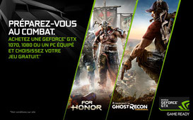 PROMO - Jusqu'au 28 mars, For Honor ou Ghost Recon offert pour l'achat d'une GTX 1070, 1080 ou d'un PC équipé ! http://www.ldlc.com/n4168/#523d712af1ceb
