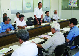 建産連と石垣市の意見交換会が開かれた=21日、市水道部庁舎