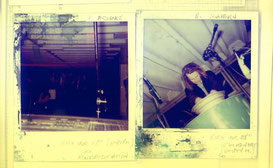 May 3, 1987: MD live in Ravensburg, Germany. Polaroids by the artists