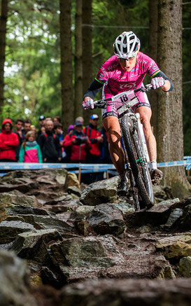 Sabine Spitz auf dem Weltcup Kurs in Nove Mesto © EGO Promotion 