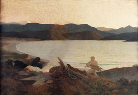 René Ménard, Les errants, 1902, pastel sur papier marouflé sur toile, collection musée des beaux-arts de Brest métropole.