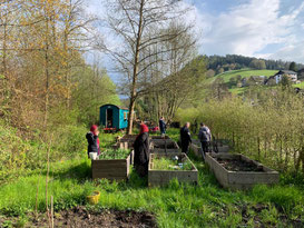 Im Gemeinschaftsgarten. Foto: NABU/H. Heinzelmann