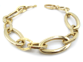 bracciale donna in oro giallo 18 kt maglie lucide e decorate codice: IS999G