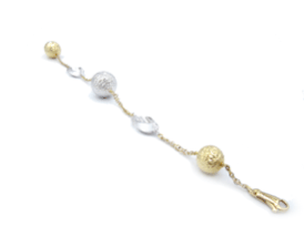 Bracciale donna in oro bicolore 18 kt con sfere sfaccettate lucide 
