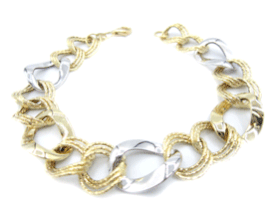 Bracciale catena in oro giallo e bianco 18 kt 